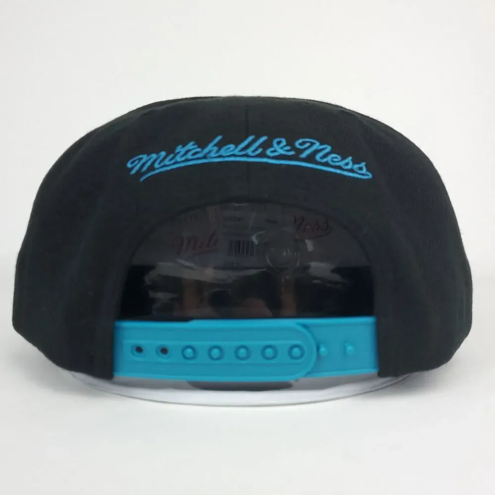 San Jose Sharks Mitchell & Ness‎ NHL Snapback Hat Cap 3D Logo Black Teal NWT